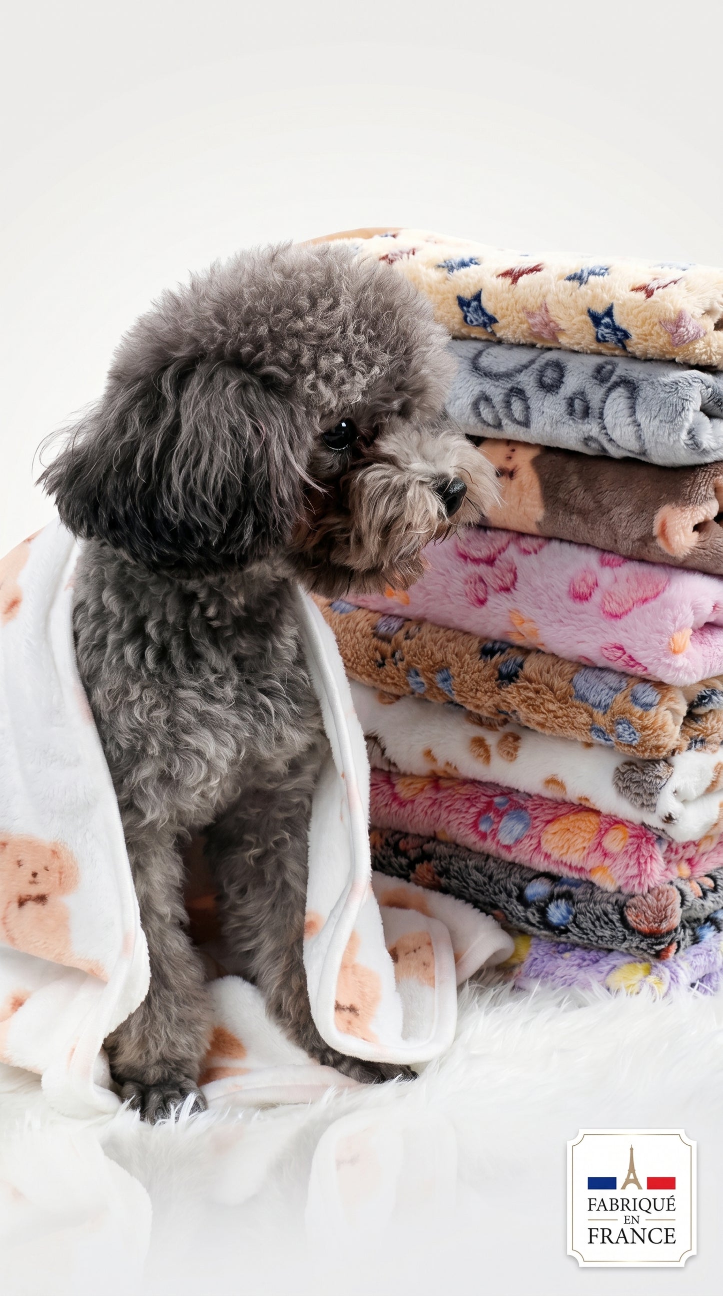 Couverture Flanelle Douce Chien Chat – Motif Patte 4 Tailles