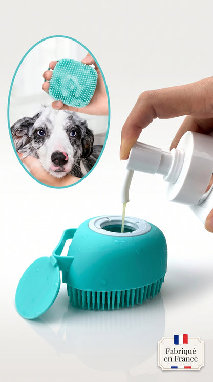 Gant de Bain Silicone Chien Chat – Brosse Massage Toilettage