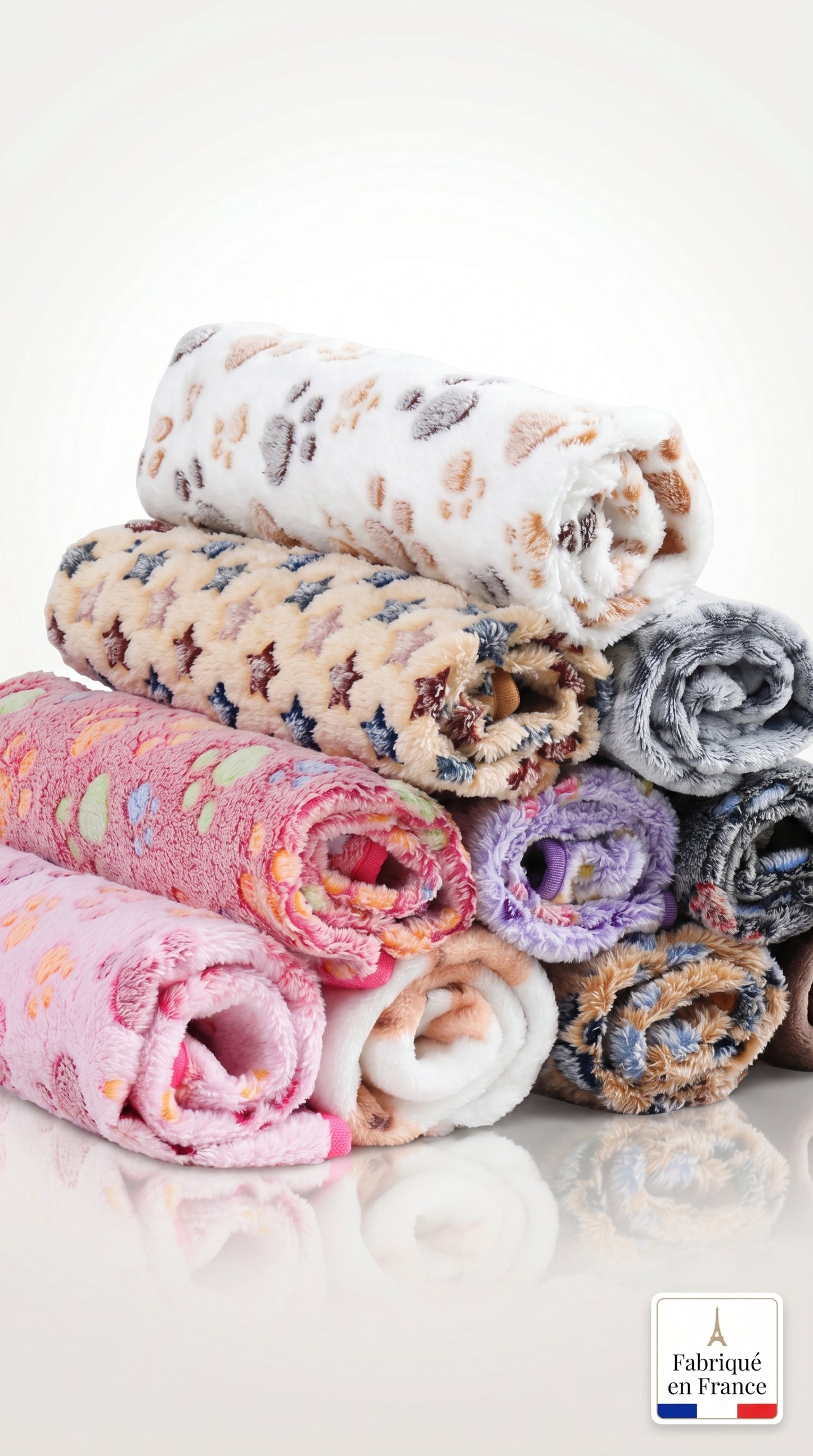 Couverture Flanelle Douce Chien Chat – Motif Patte 4 Tailles