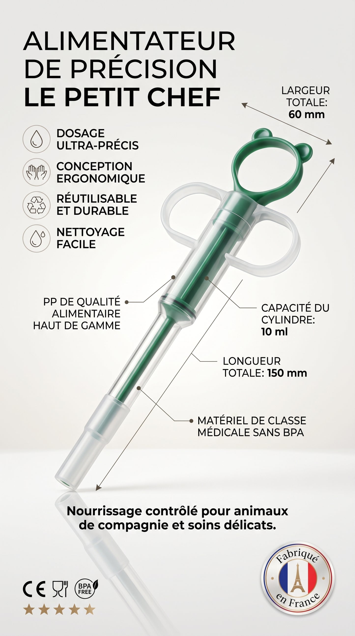 Tireur de Pilules pour Chat & Chien — Applicateur de Médicaments Multi-usages