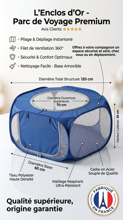 Parc Portable Pop-Up pour Petits Animaux — Hamster, Lapin, Cochon d'Inde