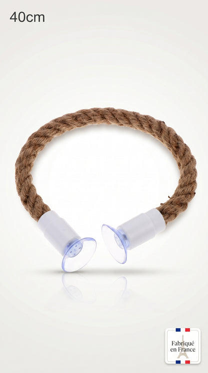 Perchoir Flexible en Corde de Chanvre pour Oiseau — Ventouse Antidérapante, DIY