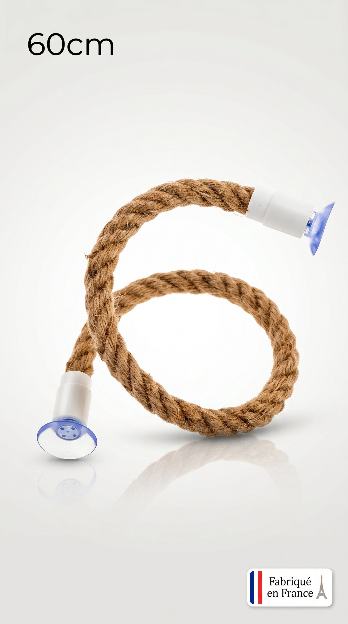 Perchoir Flexible en Corde de Chanvre pour Oiseau — Ventouse Antidérapante, DIY