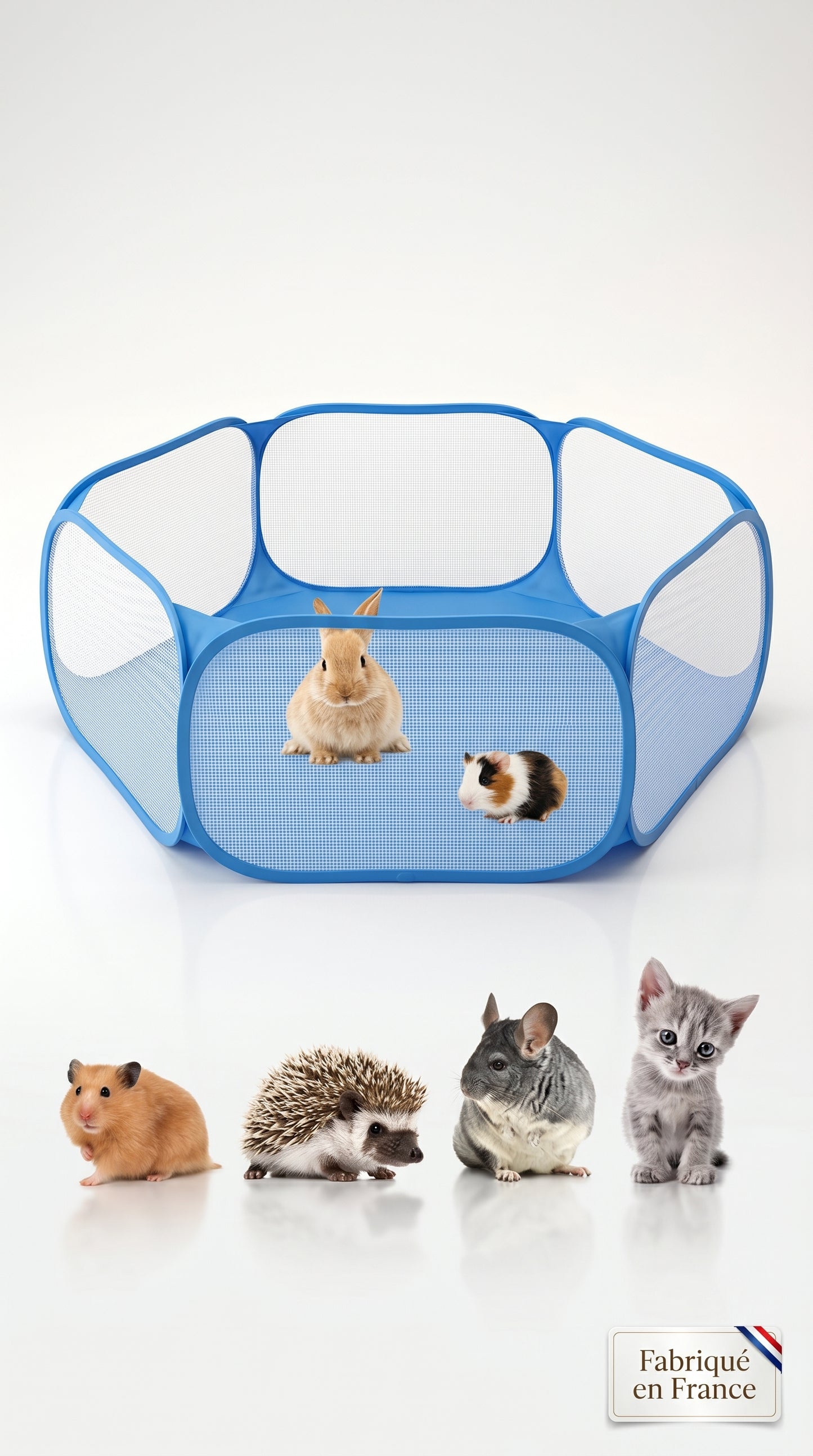 Parc Portable Pop-Up pour Petits Animaux — Hamster, Lapin, Cochon d'Inde