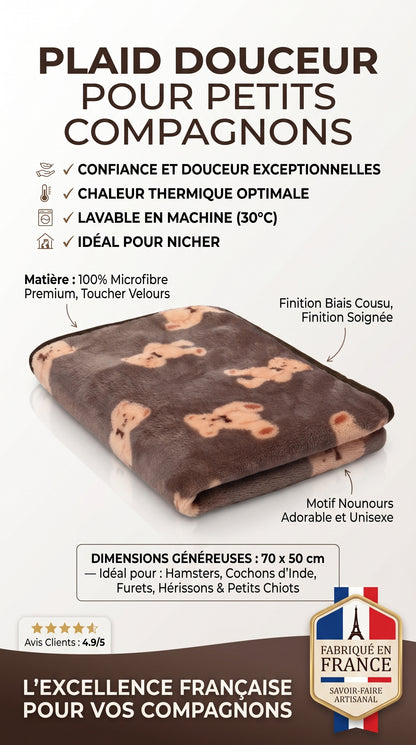Couverture Flanelle Douce Chien Chat – Motif Patte 4 Tailles